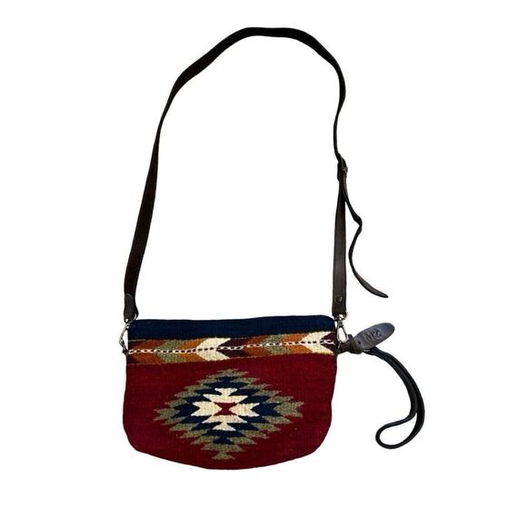 MZ MADE Dark Earth 3-in-1 Convertible Clutch Crossbody Bag Purse 100% Woven Wool - Picture 6 of 12